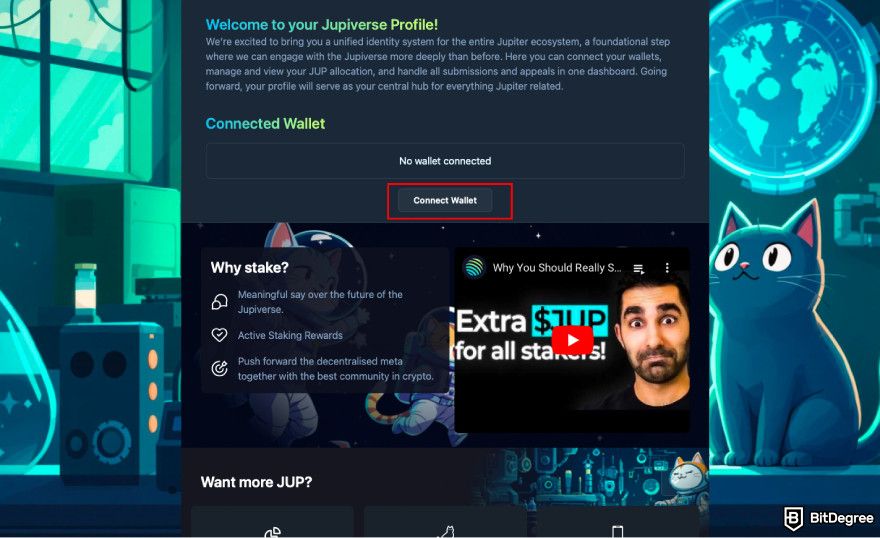 How to claim Jupiter airdrop: click [Connect Wallet] on Jupiverse.