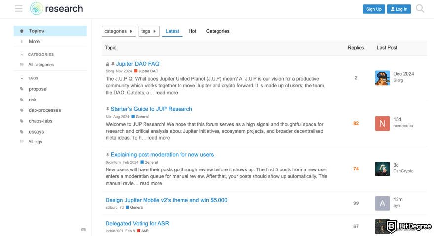 How to claim Jupiter airdrop: a screenshot of Jupiter's community.