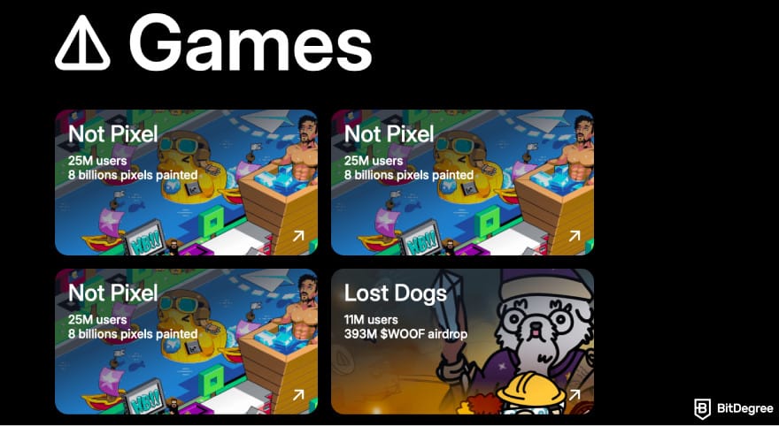 How to claim Notcoin airdrop: a screenshot of Notcoin games.