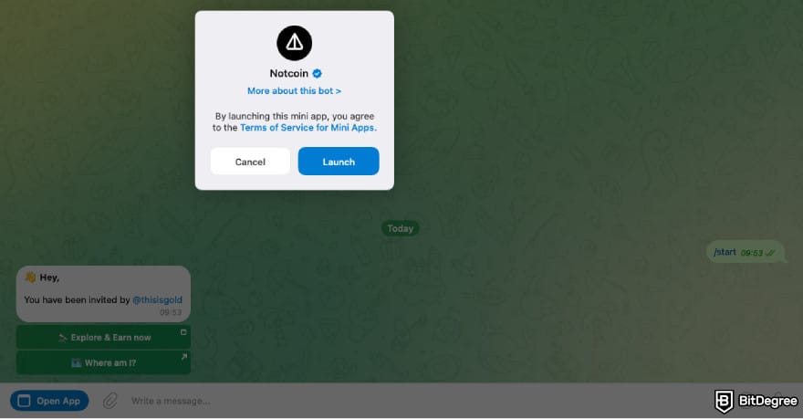 How to claim Notcoin airdrop: click [Launch].