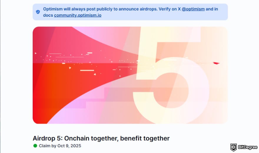 How to claim Optimism airdrop: official campaign page.