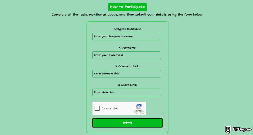 How to claim Pepe airdrop: submit the form on the Real Pepe website.