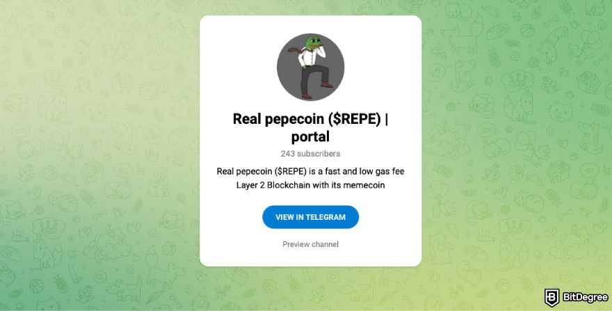 How to claim Pepe airdrop: join the Real Pepe Telegram group.