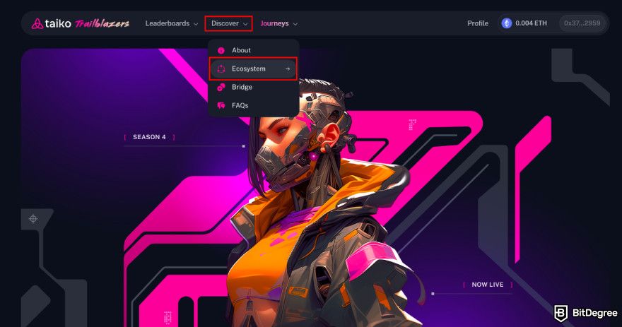 How to claim Taiko airdrop: click [Ecosystem].