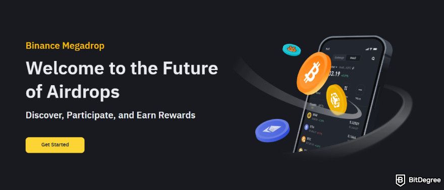 How to claim Uniswap airdrop: Binance Megadrop promotional banner.