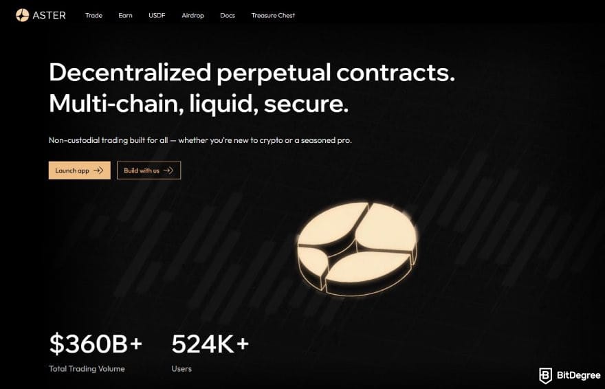 How to claim WEN airdrop: Aster DEX homepage.