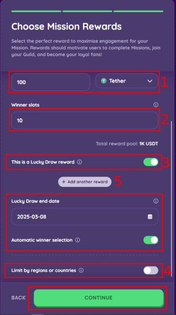 How to create a quiz: setting up currency reward.