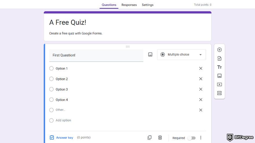 How to create a quiz: making a quiz with Google Forms.