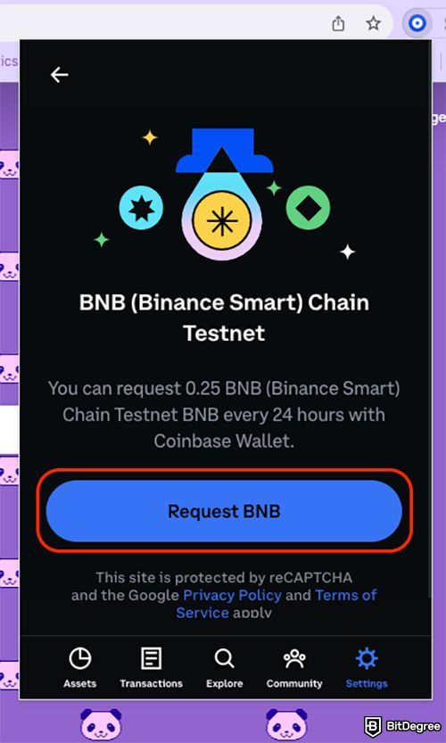 How to create a token on BSC: request BNB.
