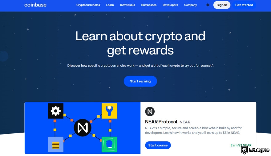 How to earn Ethereum: Coinbase Learn.