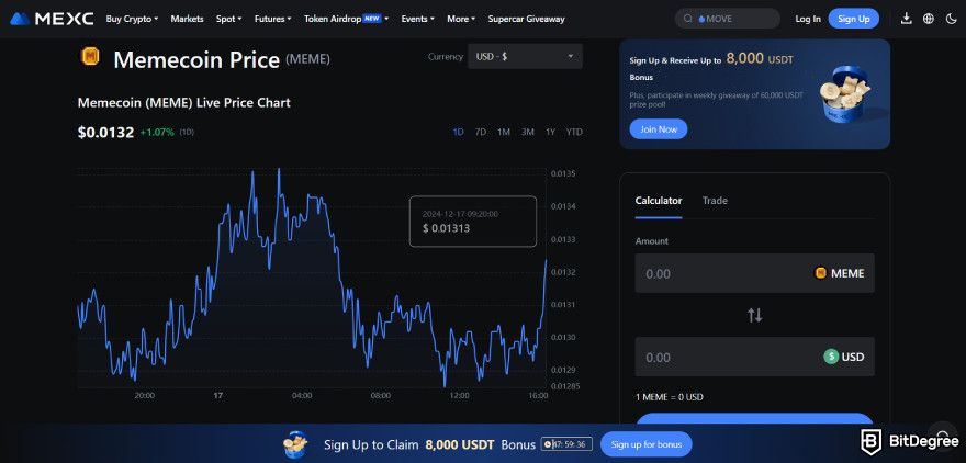 How to find meme coins early: Memecoin on MEXC.