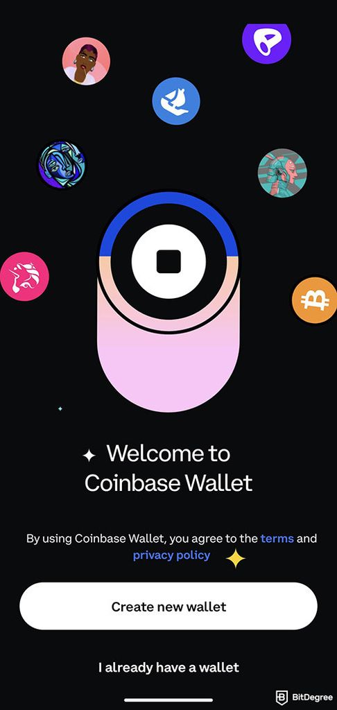 How to get a crypto wallet: Create a new wallet on the Coinbase Wallet app.