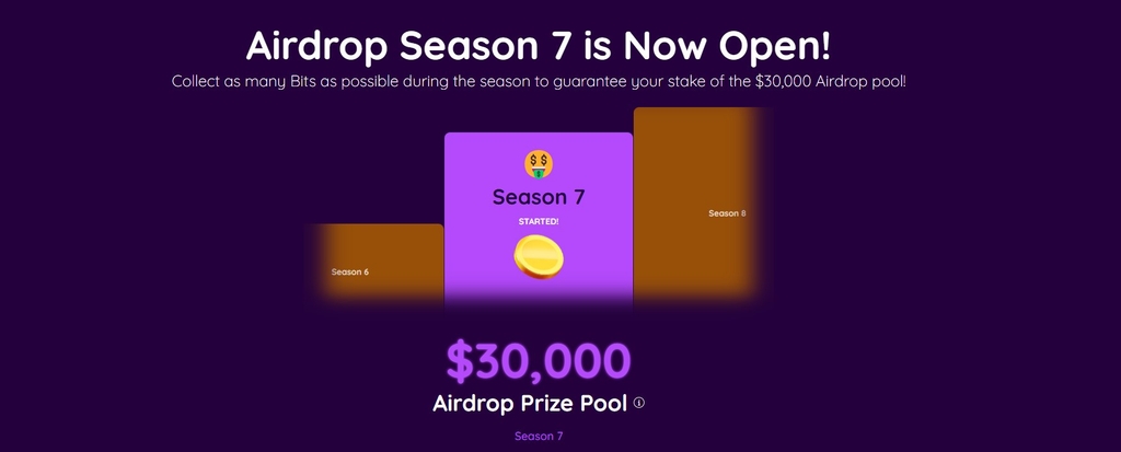 How to get free money online: BitDegree Airdrop Season 7, showing the USD 30,000 prize pool.