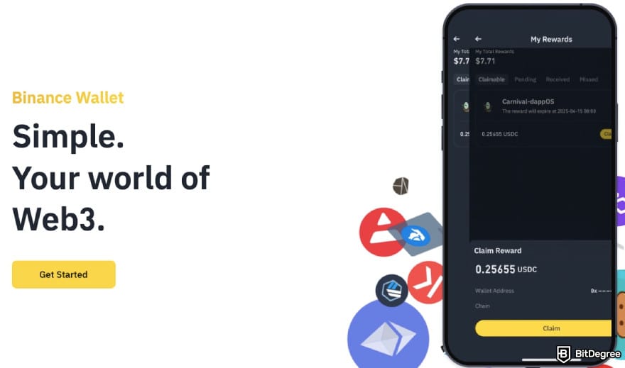 How to get into crypto: Binance's Web3 wallet page.