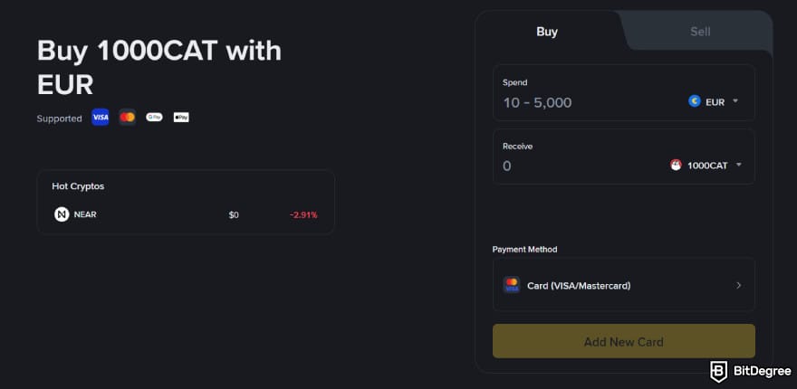 How to get into crypto: Binance's crypto buying page.