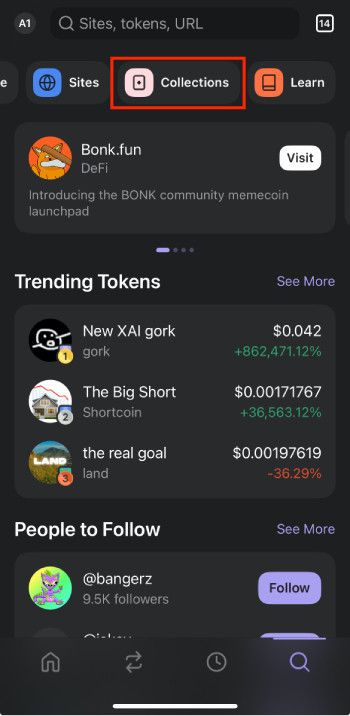 How to get Phantom airdrop: click [Collections].