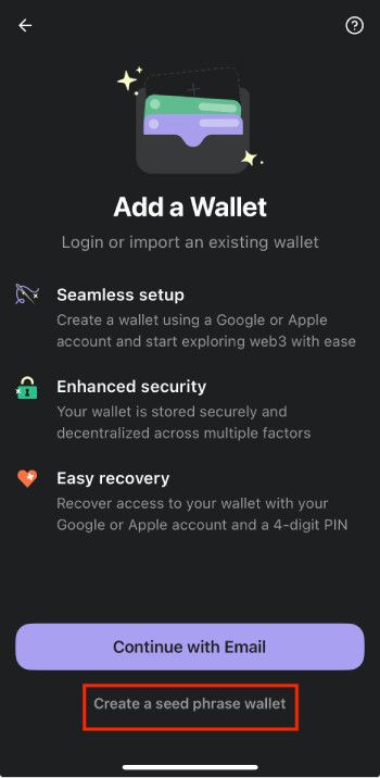 How to get Phantom airdrop: click [Create a seed phrase wallet].