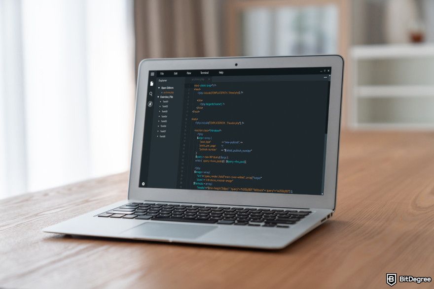 How to get Phantom airdrop: a laptop with code on the screen.