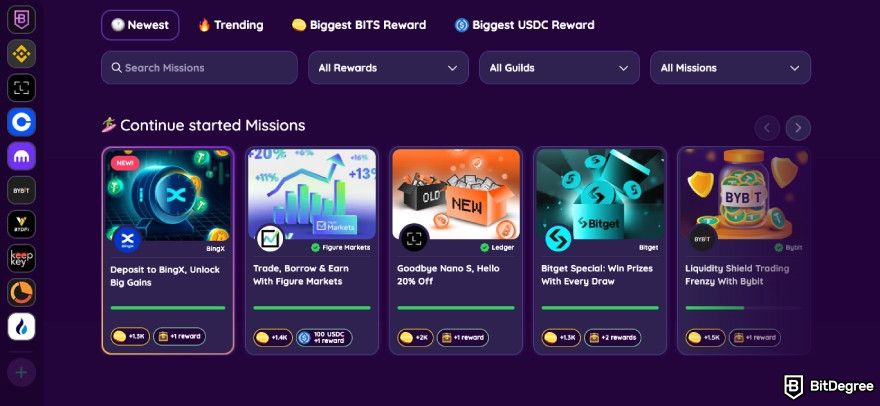 How to get Starknet airdrop: BitDegree Missions.