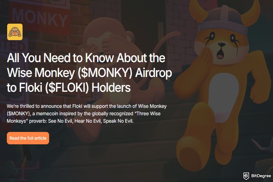 How to get Starknet airdrop: MONKY airdrop page.