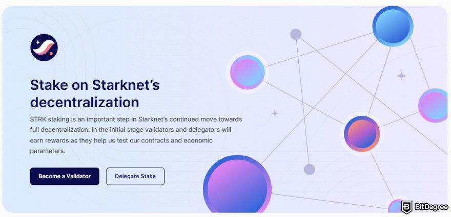 How to get Starknet airdrop: Starknet Staking program.