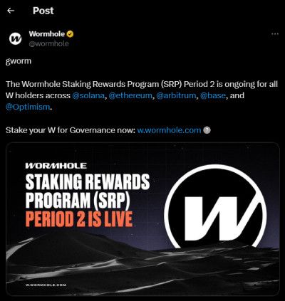 How to get Wormhole airdrop: SRP Period 2 announcement.