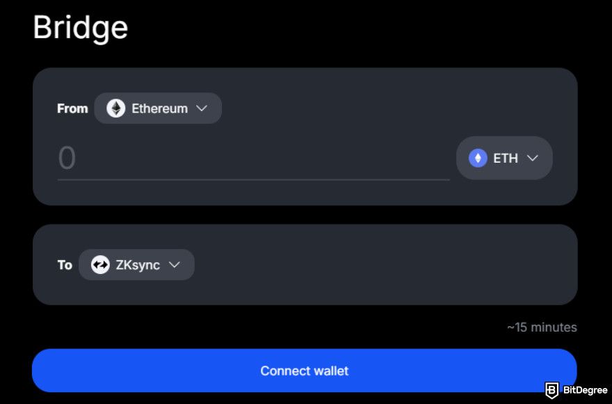 How to get ZKsync airdrop: ZKsync's Bridge page.