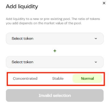How to get ZKsync airdrop: Koi Finance's pool type.