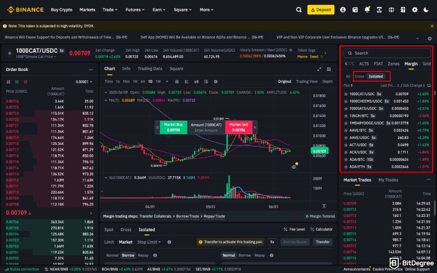 How to leverage trade crypto: choose trading pair.