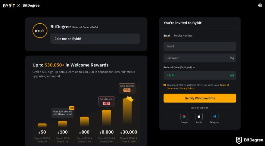 How to leverage trade crypto: log in to Bybit.