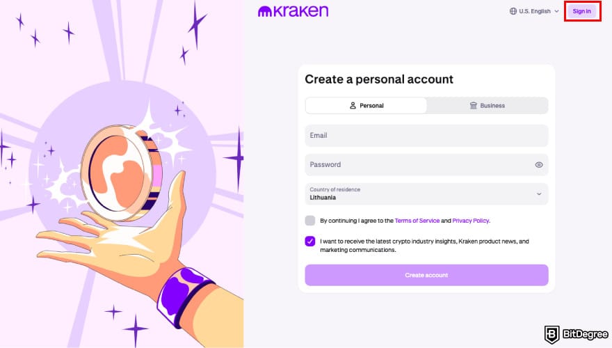 How to leverage trade crypto: log in to your Kraken account.