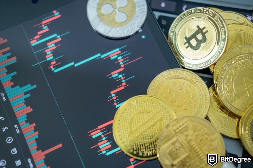 How to make money with cryptocurrency: cryptocurrencies on a candlestick chart.
