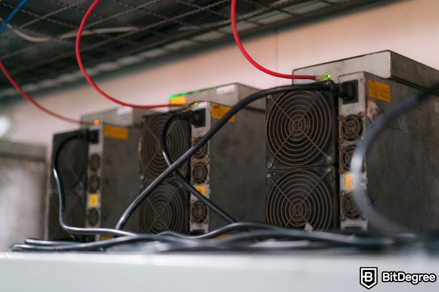 How to mine Bitcoin: A closeup look at a mining rig with ventilation.