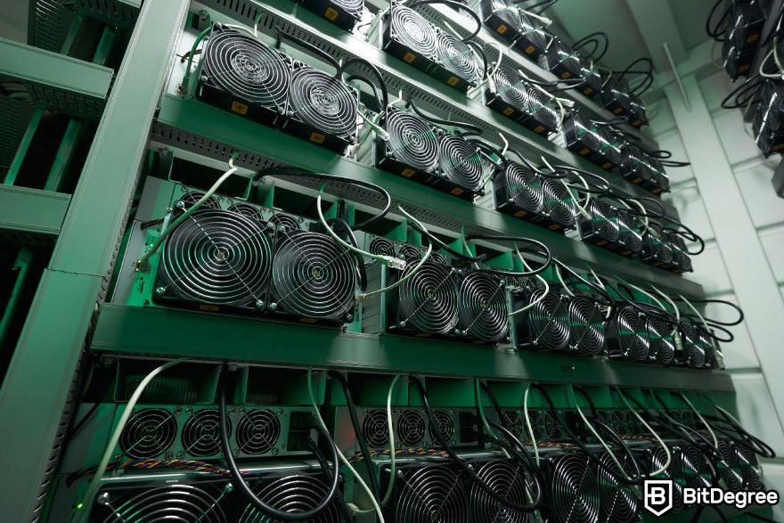 How to mine Bitcoin: Inside a mining rig with numerous motherboards.