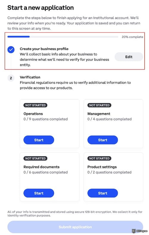 How to open a Coinbase Corporate account: application submissions.