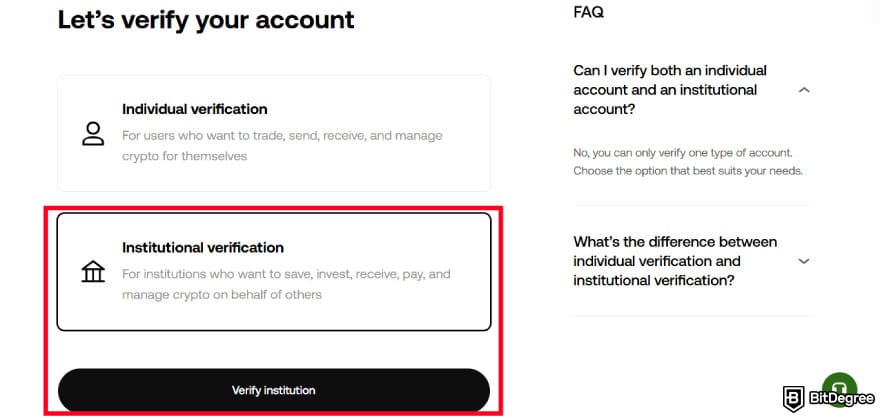 How to open a company account on OKX: institutional verification option on OKX.