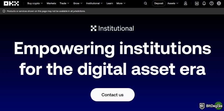 How to open a company account on OKX: OKX institutional page.
