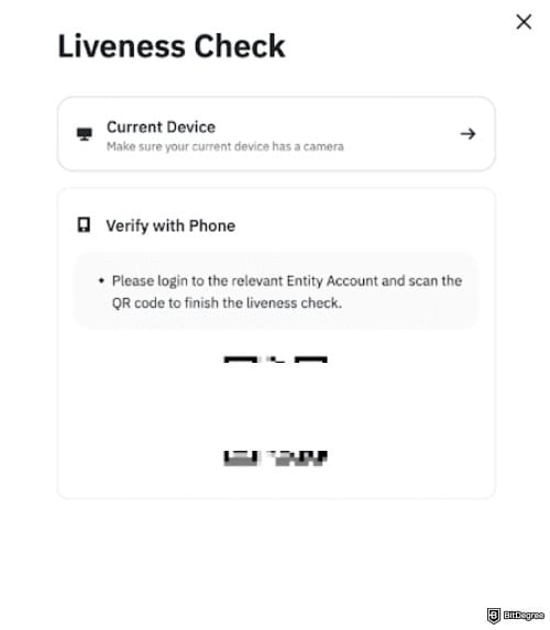 How to open Binance corporate account: perform a Liveness Check on Binance.