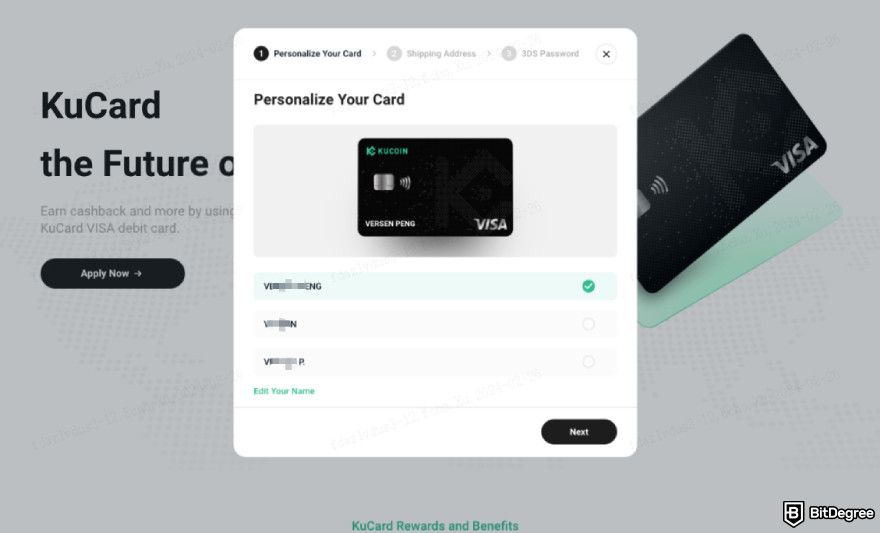 How to pay with USDT: personalize your card.