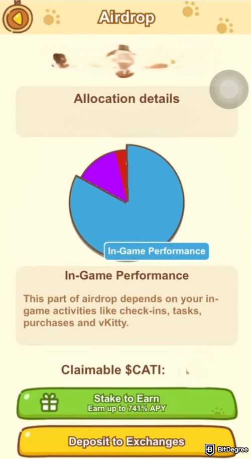 How to play Catizen: total CATI tokens accumulated.