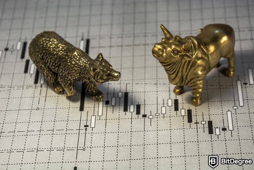 How to read crypto charts: bull and bear.