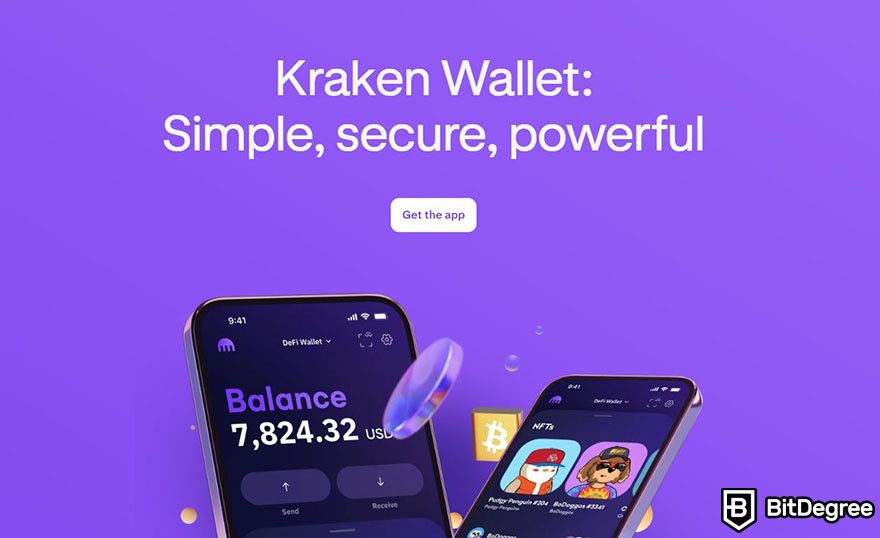 How to sell crypto from cold wallet: the landing page for Kraken Wallet.