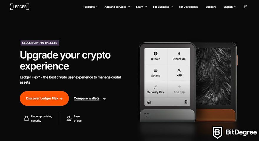 How to sell crypto from cold wallet: Ledger homepage.