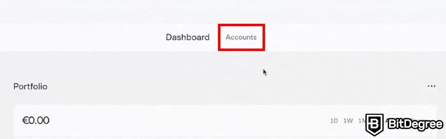 How to sell crypto from cold wallet: a part of Trezor Suite app's interface with the Accounts tab highlighted.