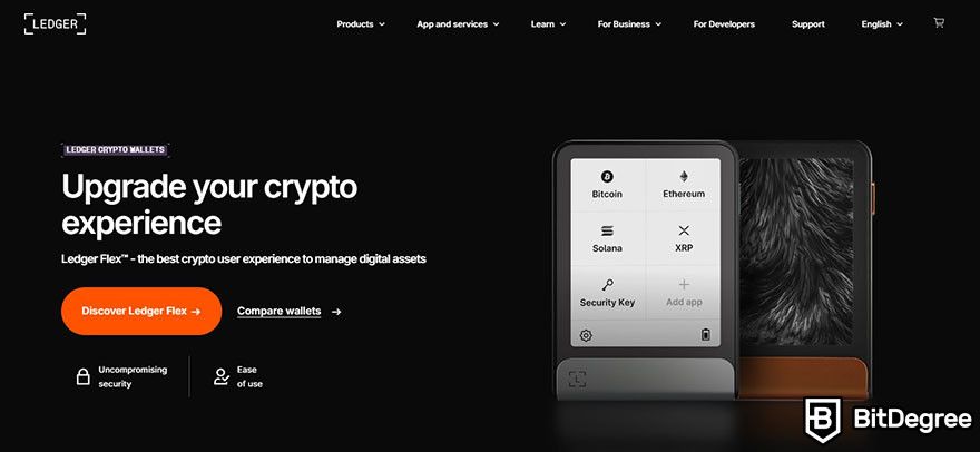 How to send Bitcoin to another wallet: Ledger homepage.