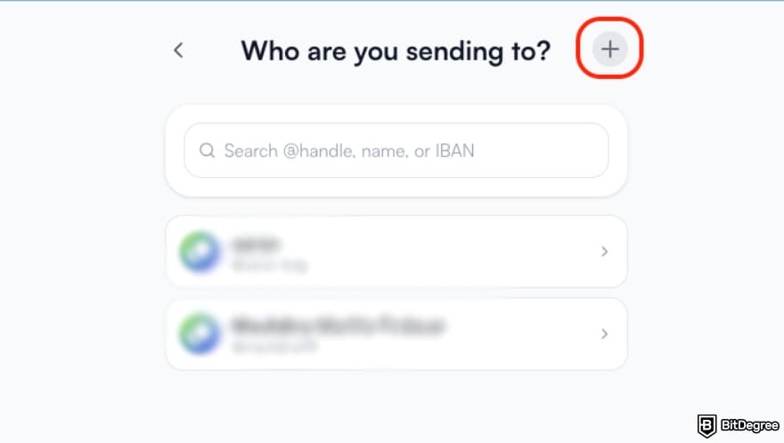 How to send Bitcoin to another wallet: selecting a recipient on Ogvio.