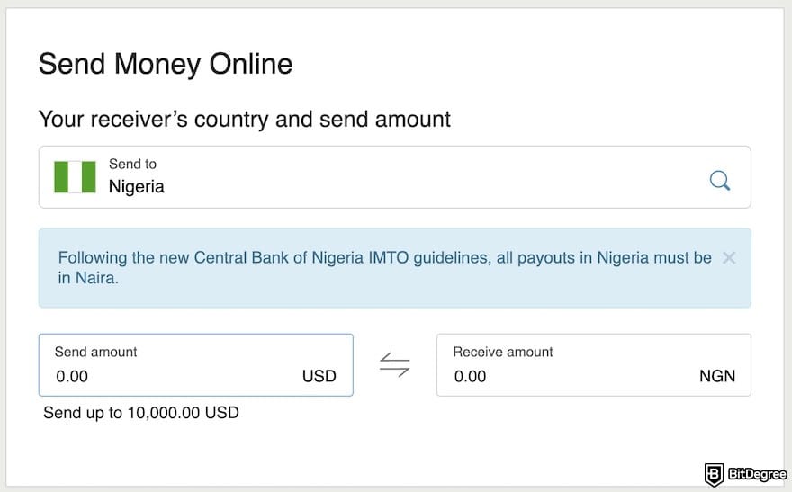 How to send money from Canada to Nigeria: entering the amount you want to send on Western Union. How to send money from Canada to Nigeria: entering the amount you want to send on Western Union.