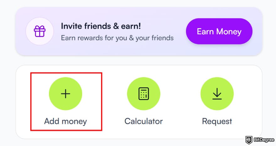 How to send money from UAE to Pakistan: the [Add money] menu on Ogvio.