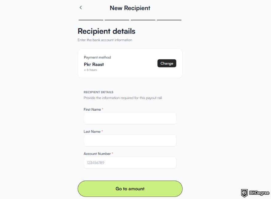 How to send money from UAE to Pakistan: recipient details on Ogvio.