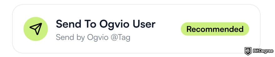 How to send money from UAE to Philippines: the [Send To Ogvio User] button.